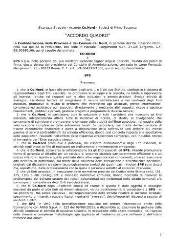accordo quadro - Confederazione delle provincie e dei comuni del ...
