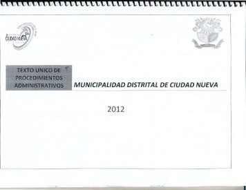 TUPA - Municipalidad Distrital de Ciudad Nueva