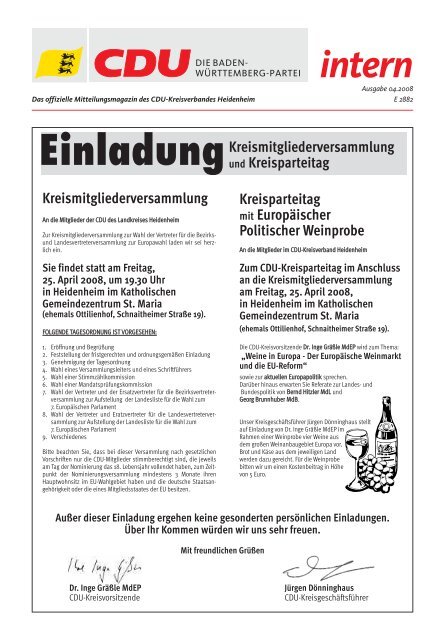 Ausgabe 04.2008 - CDU Heidenheim