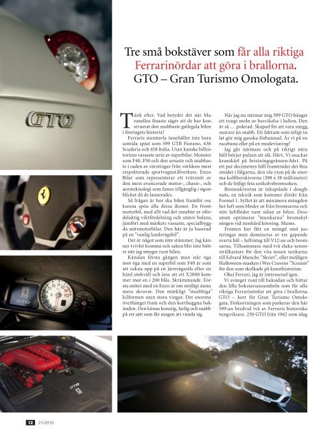 PROVKÖRNING FERRARI 599 GTO - Auto Motor & Sport