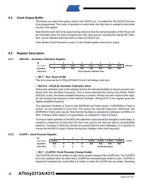 ATtiny2313A/4313 Data Sheet