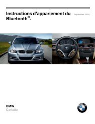 Instructions d'appariement du Bluetooth . - BMW Canada