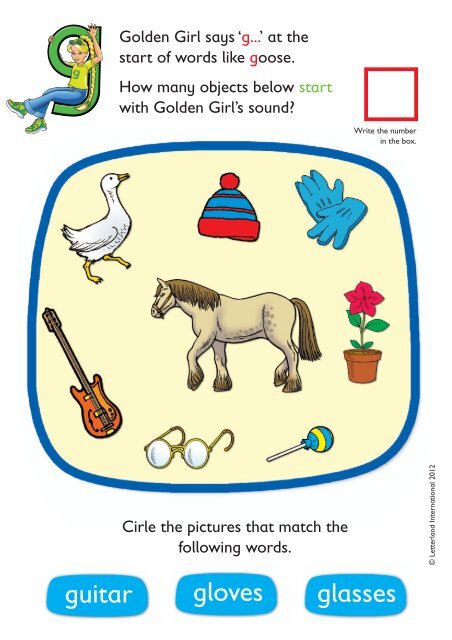 Golden Girl's Sound Activity - Letterland