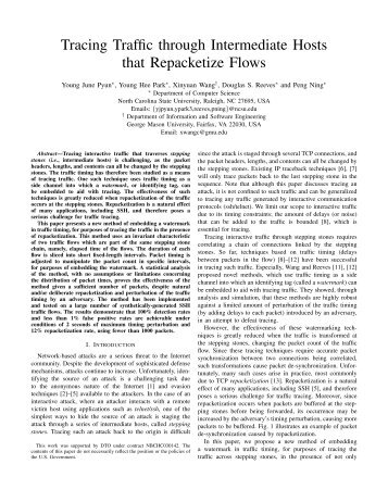 Tracing Traffic through Intermediate Hosts that Repacketize Flows