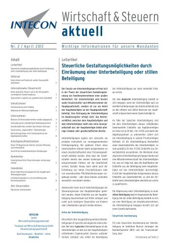 aktuell - Intecon Treuhand und Wirtschaftsberatung GmbH