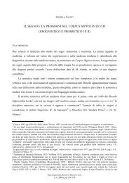 il segno e la prognosi nel corpus hippocraticum - UniversitÃ  degli ...