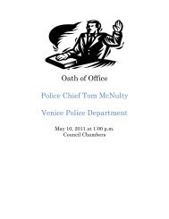 Oath of Office Police Chief Tom McNulty Venice ... - City of Venice.