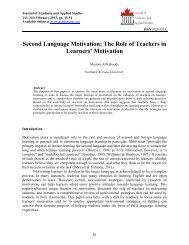 The Role of Teachers in Learners' Motivation - Journal of Academic ...