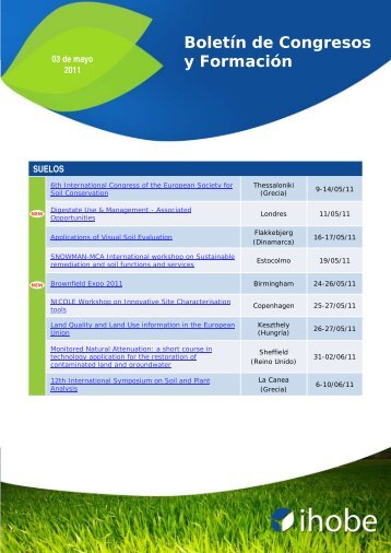 BoletÃ­n de Congresos y FormaciÃ³n - Ihobe