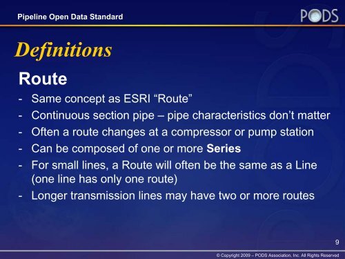 Pipeline Open Data Standard Model Workshop - PODS