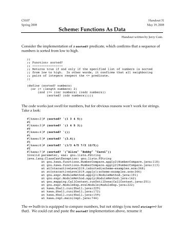 Scheme: Functions As Data