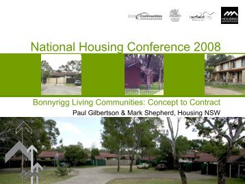 Bonnyrigg Living Communities - National Housing Conference