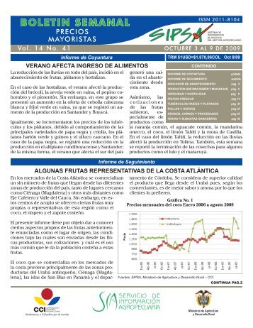 BOLETIN SEMANAL - Agronet