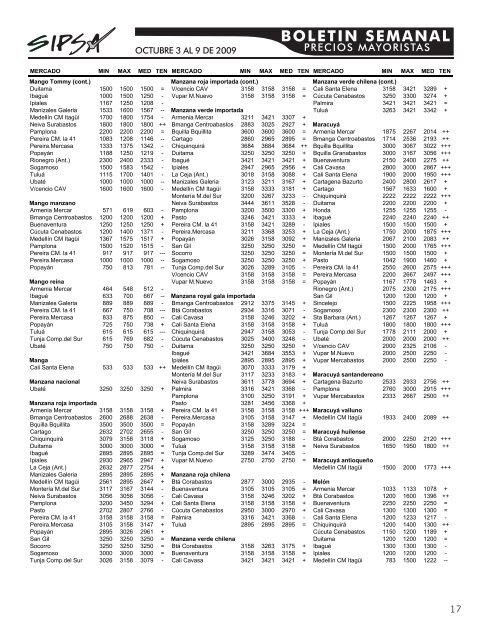 BOLETIN SEMANAL - Agronet