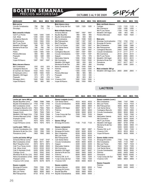 BOLETIN SEMANAL - Agronet