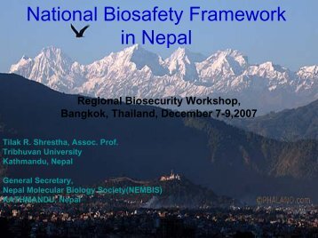 Biosecurity: Status and Policy in Nepal - Center for International and ...