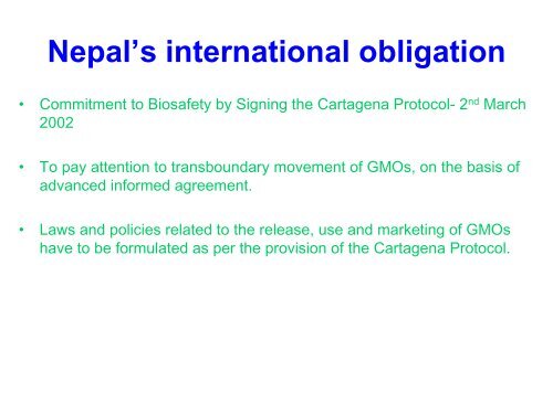 Biosecurity: Status and Policy in Nepal - Center for International and ...