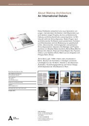 About Making Architecture An International Debate - DOM publishers