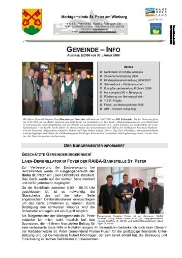 Gemeinde-INFO Nr. 02/2006 - .PDF - Marktgemeinde St. Peter am ...