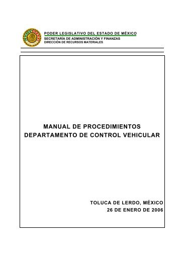 manual de procedimientos departamento de control vehicular - LVIII ...