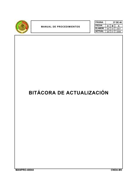 manual de procedimientos departamento de control vehicular - LVIII ...