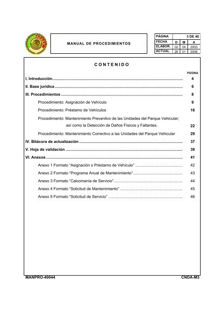 manual de procedimientos departamento de control vehicular - LVIII ...