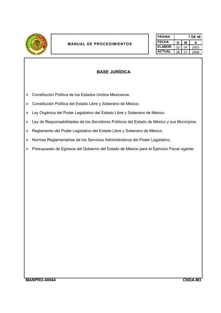 manual de procedimientos departamento de control vehicular - LVIII ...