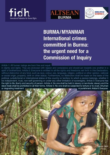 BURMA / MYANMAR International crimes committed in ... - FIDH