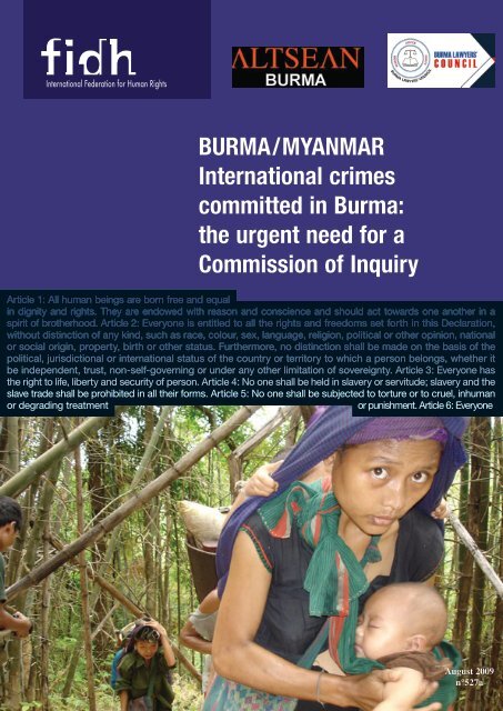 BURMA / MYANMAR International crimes committed in ... - FIDH