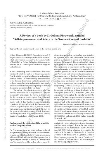 A Review of a book by Dr Juliusz Piwowarski entitled