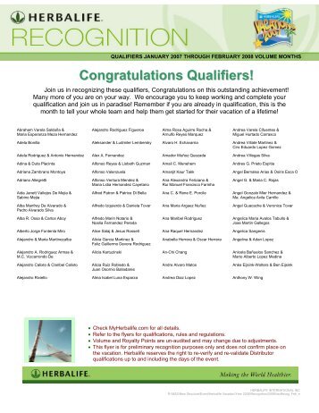 Congratulations Qualifiers! - Herbalife