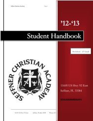 Student Handbook - Seffner Christian Academy