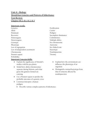 Unit 4 Test Review