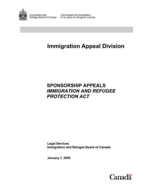 Sponsorship Appeals - Immigration and Refugee Board of Canada