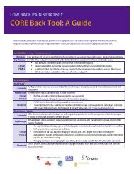 CORE Back Tool: A Guide - Centre for Effective Practice