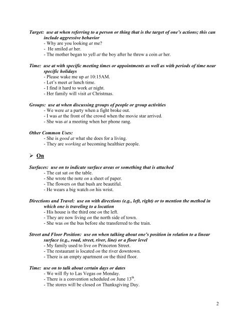 Prepositions cheat sheet - eGo Main - The Chicago School of ...