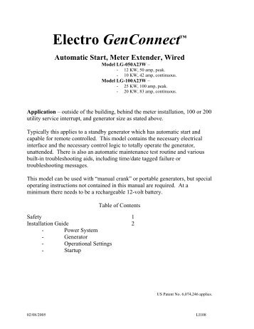 Electro GenConnectâ¢ - Electro Industries