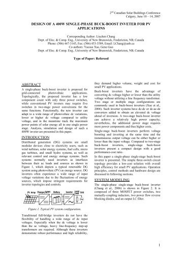 Design of a 400W Single-Phase Buck-Boost Inverter for PV ...