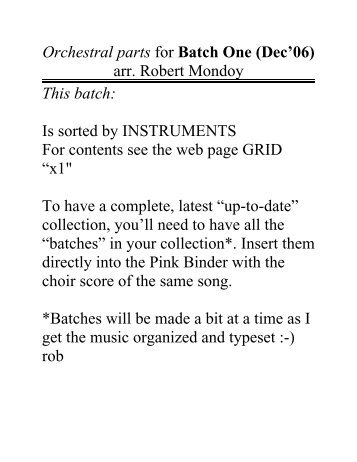 Batch 1: Clarinet - Mondoy Music