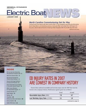 eb injury rates in 2007 are lowest in company history - Electric Boat ...