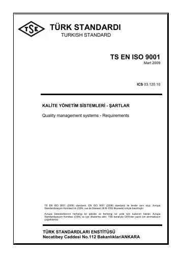 TS EN ISO 9001-2008 StandardÄ± - Toplam Kalite YÃ¶netimi