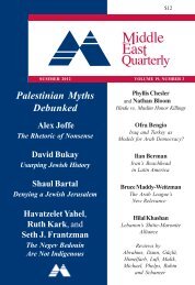 Palestinian Myths Debunked - Middle East Forum