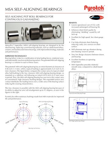 MSA Self-Aligning Bearings - English (Letter) - Pyrotek