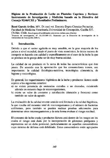 Higiene de la ProducciÃ³n de Leche en Planteles Caprinos y Bovinos