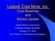 Vicinity Map for Usibelli Coal Mine - Alaska Miners Association