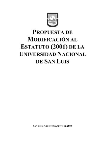 Proyecto de departamentalizaciÃ³n de la UNSL - Universidad ...