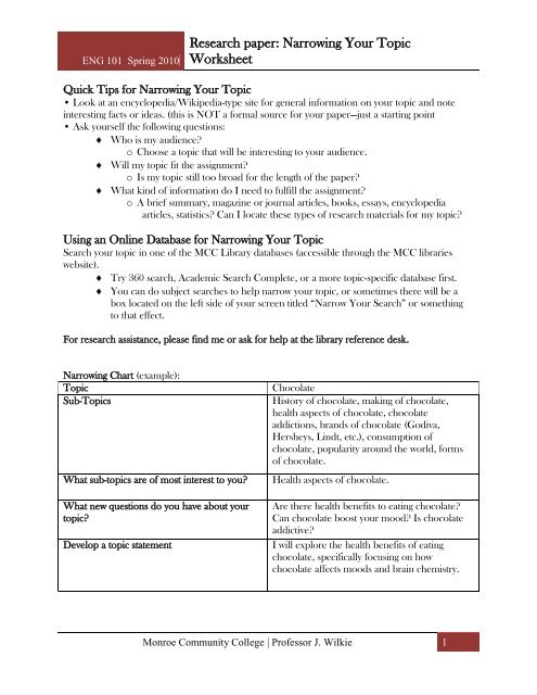 chemistry research paper topics for college