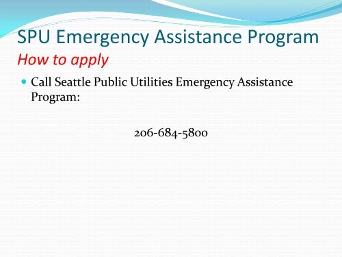 Utility Assistance Programs - City of Seattle
