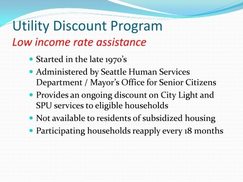 Utility Assistance Programs - City of Seattle