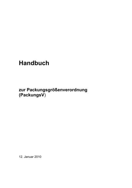Handbuch zur Packungsgrößenverordnung (PackungsV